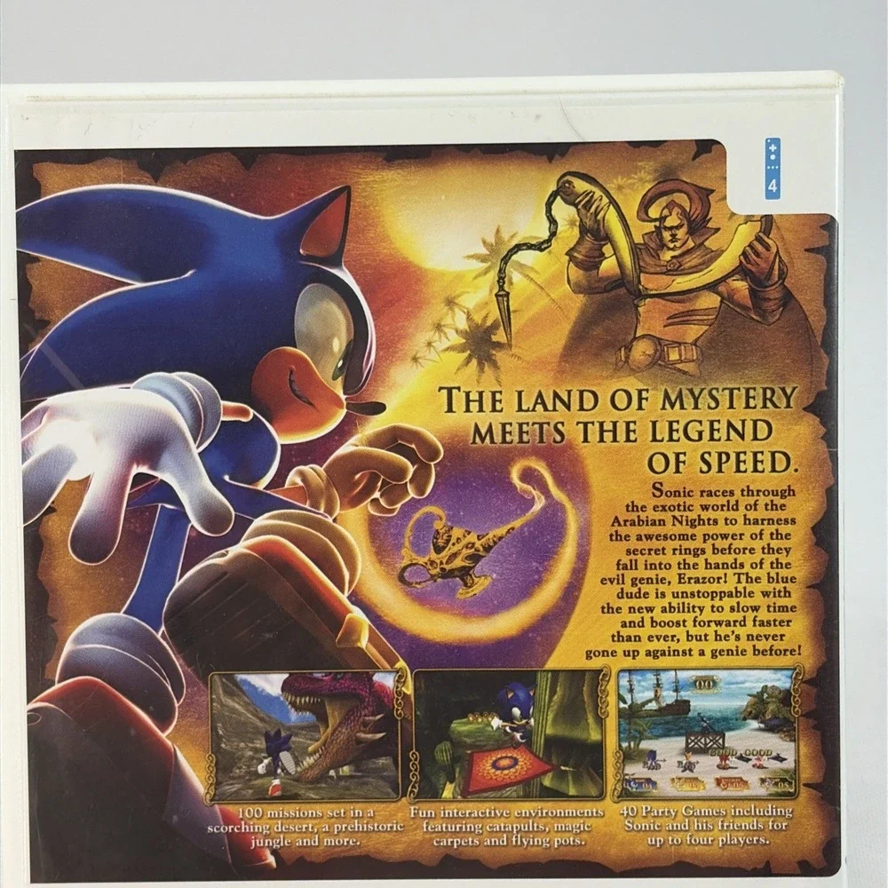 Sonic and the Secret Rings (Nintendo Wii, 2007) Disc & Case No Manual Tested